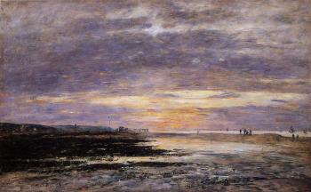 Eugene Boudin : Deauville, Sunset on the Beach